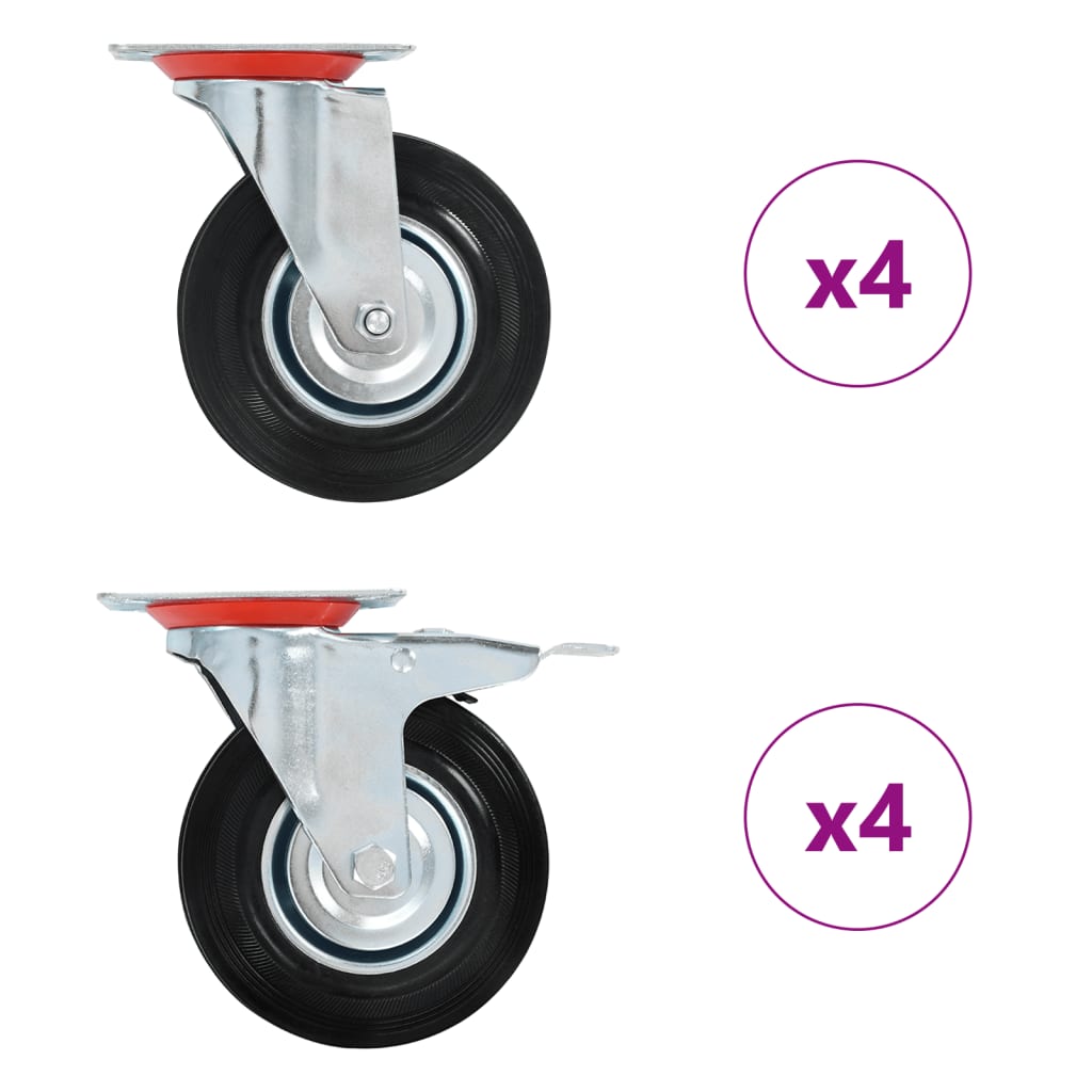 vidaXL Ρόδες Περιστρεφόμενες 8 τεμ. 125 χιλ.