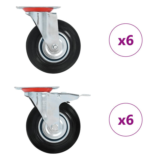 vidaXL Ρόδες Περιστρεφόμενες 12 τεμ. 125 χιλ.