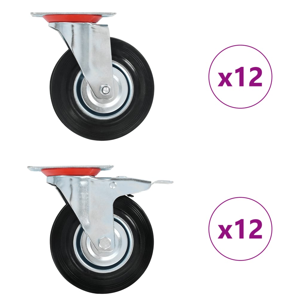 vidaXL Ρόδες Περιστρεφόμενες 24 τεμ. 125 χιλ.