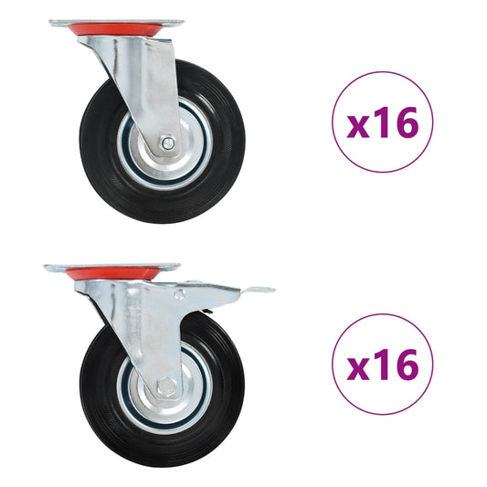 vidaXL Ρόδες Περιστρεφόμενες 32 τεμ. 125 χιλ.