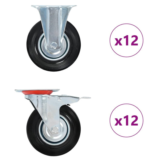 vidaXL Ρόδες 24 τεμ. 125 χιλ.
