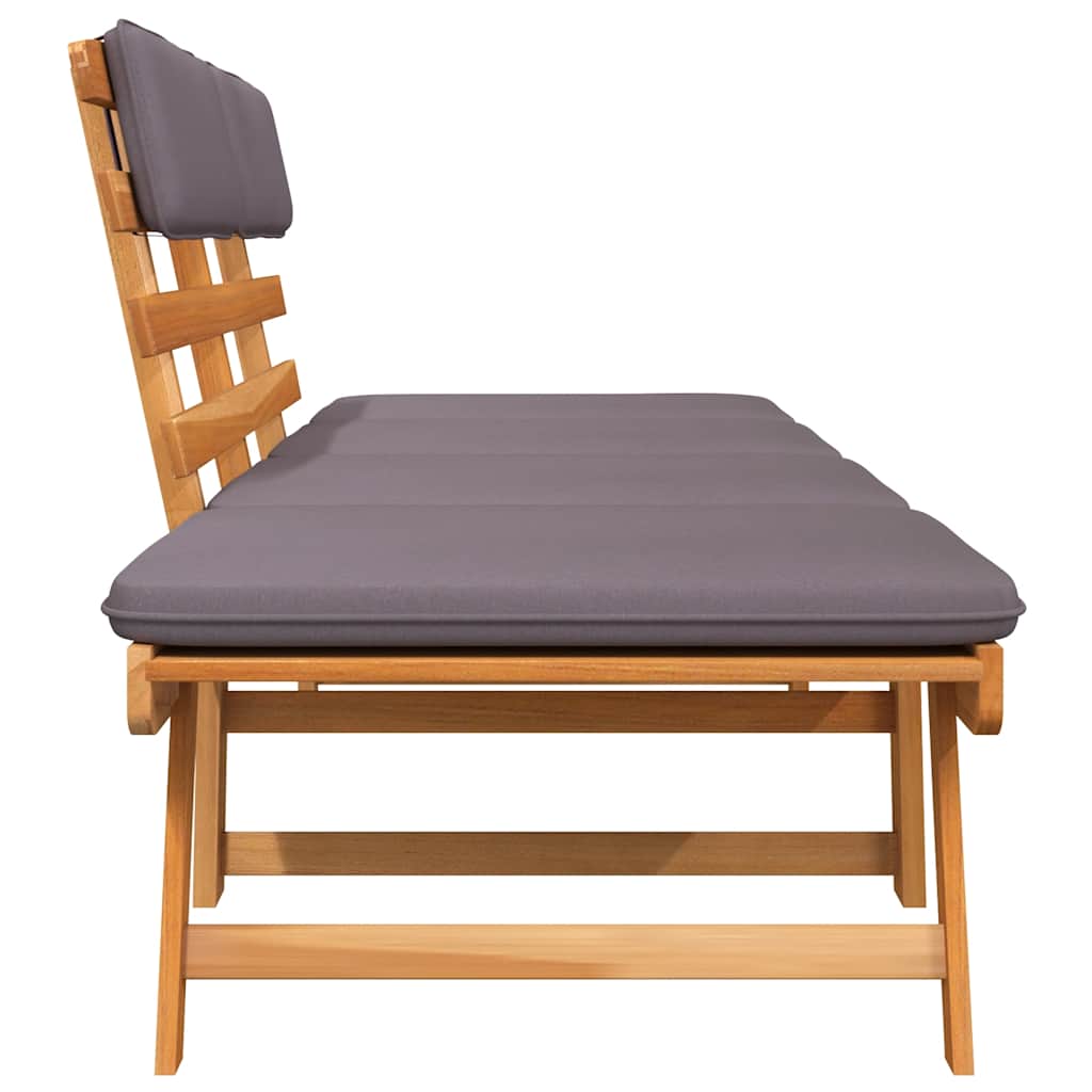 vidaXL Παγκάκι Κήπου 2 σε 1 190 εκ. Μασίφ Ξύλο Ακακίας με Μαξιλάρια