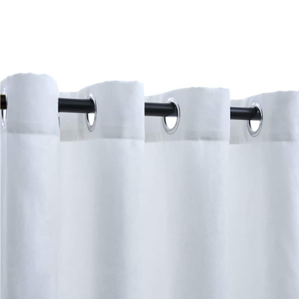 vidaXL Κουρτίνες Συσκότισης Μεταλ. Κρίκοι 2 τεμ. Υπόλευκο 140x225 εκ.