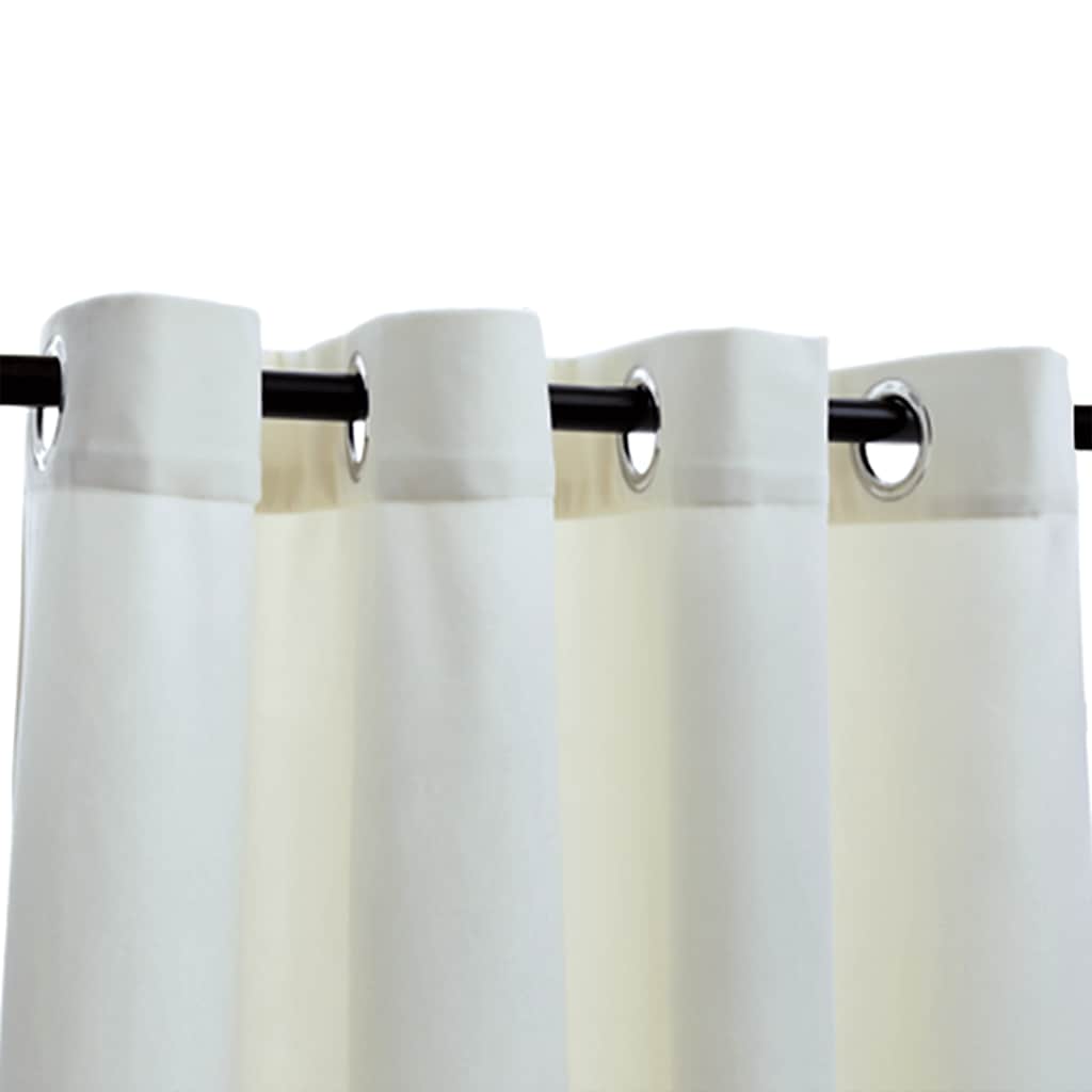 vidaXL Κουρτίνες Συσκότισης με Κρίκους 2 τεμ. Κρεμ 140x245 εκ. Βελούδο