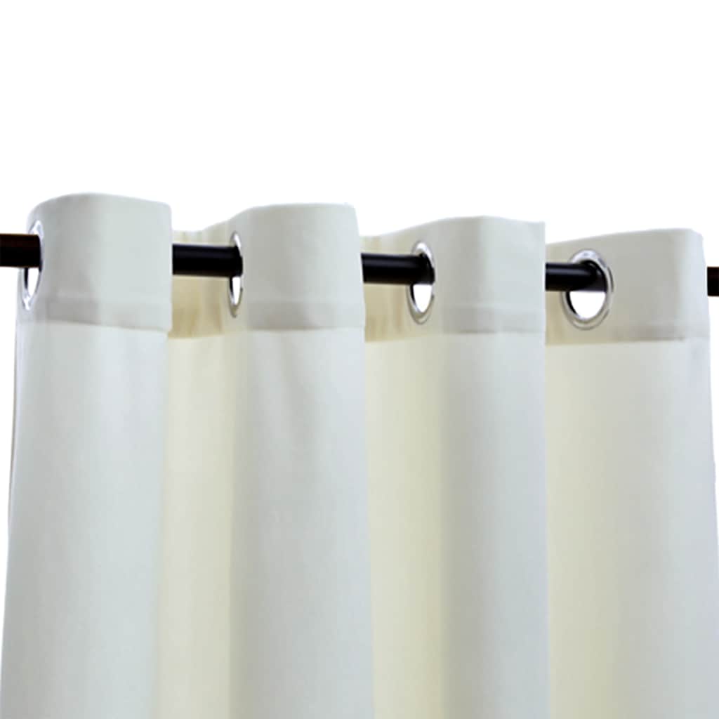vidaXL Κουρτίνα Συσκότισης Μεταλ. Κρίκοι Κρεμ 290x245 εκ. Βελούδο