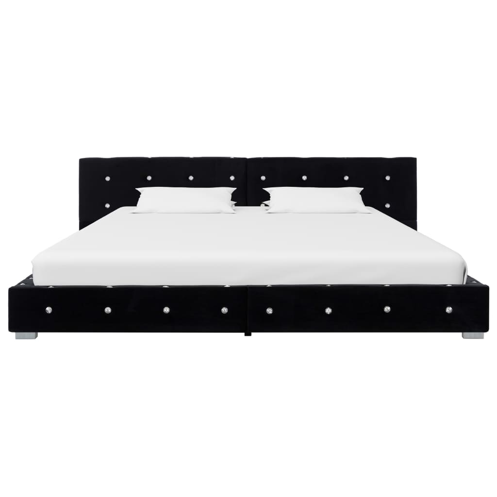 vidaXL Κρεβάτι Μαύρο 180 x 200 εκ. Βελούδινο με Στρώμα Αφρού Μνήμης