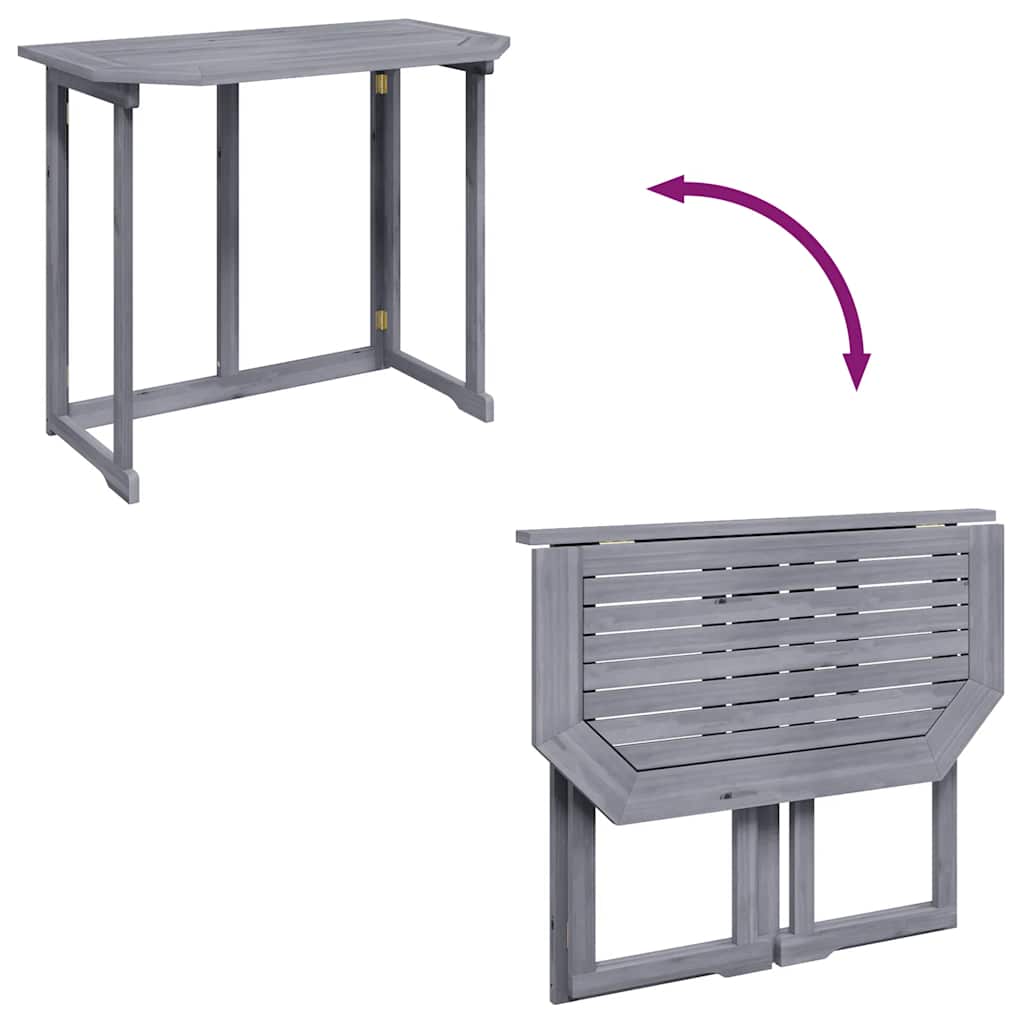 vidaXL Τραπέζι Μπαλκονιού Πτυσσόμενο 90x50x74 εκ. Μασίφ Ξύλο Ακακίας