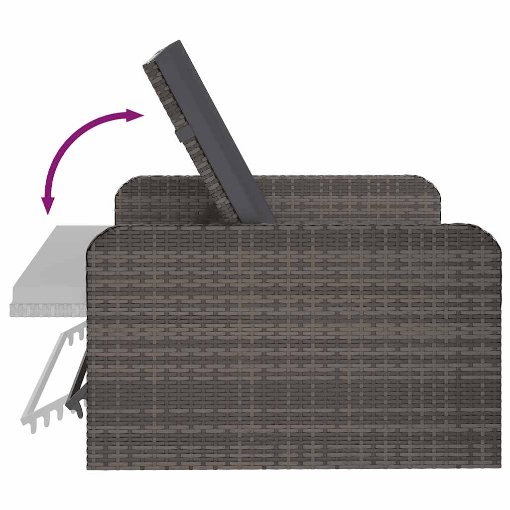 vidaXL Σετ Καναπέ Κήπου 2 τεμ. Γκρι από Συνθετικό Ρατάν με Μαξιλάρια