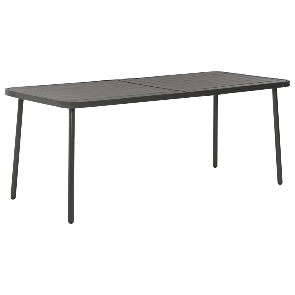 vidaXL Τραπέζι Κήπου Σκούρο Γκρι 180 x 83 x 72 εκ. Ατσάλινο