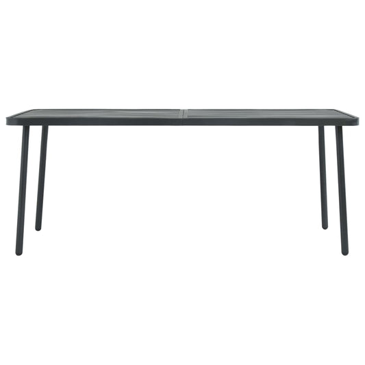 vidaXL Τραπέζι Κήπου Σκούρο Γκρι 180 x 83 x 72 εκ. Ατσάλινο