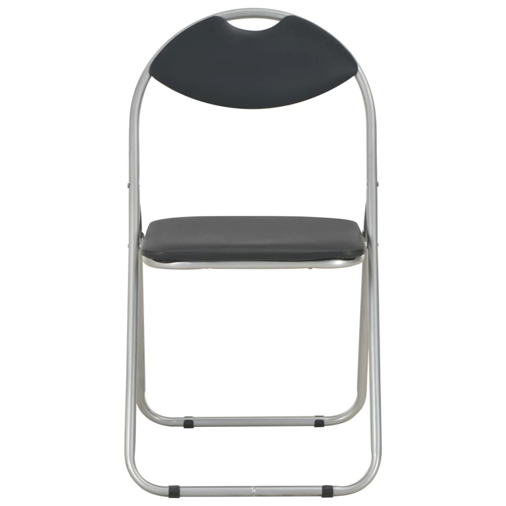 vidaXL Καρέκλες Τραπεζαρίας Πτυσσόμενες 4 τεμ. Μαύρες Συνθετικό Δέρμα