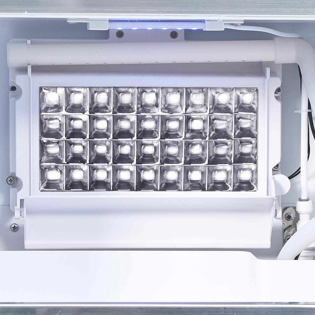 vidaXL Μηχάνημα πάγου σε κύβους με πόρτα Ασημί 43 x 40 x 71 εκ.