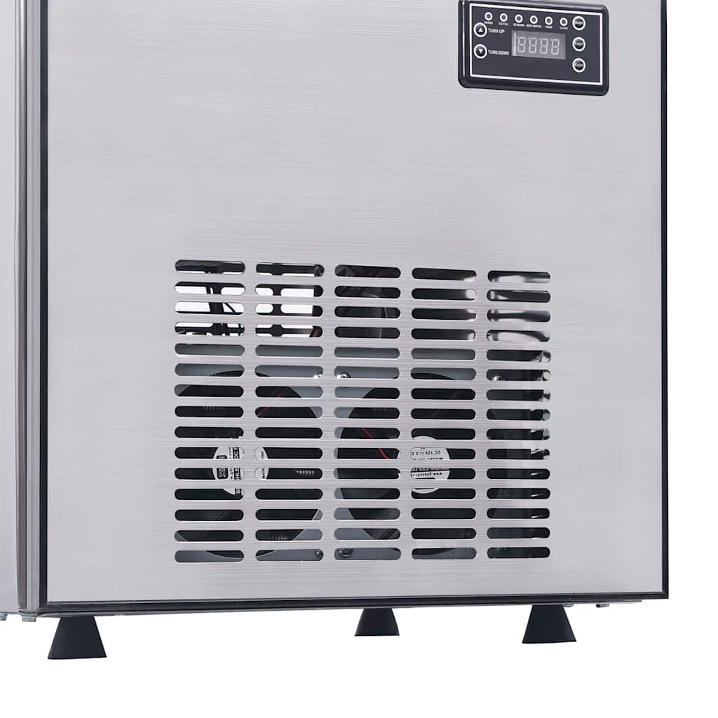 vidaXL Μηχάνημα πάγου σε κύβους με πόρτα Ασημί 43 x 40 x 71 εκ.