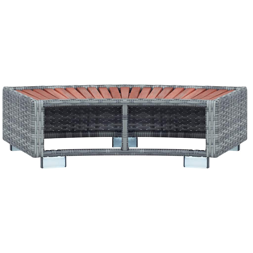 vidaXL Σκαλοπάτι για Σπα Γκρι 92 x 45 x 25 εκ. από Συνθετικό Ρατάν