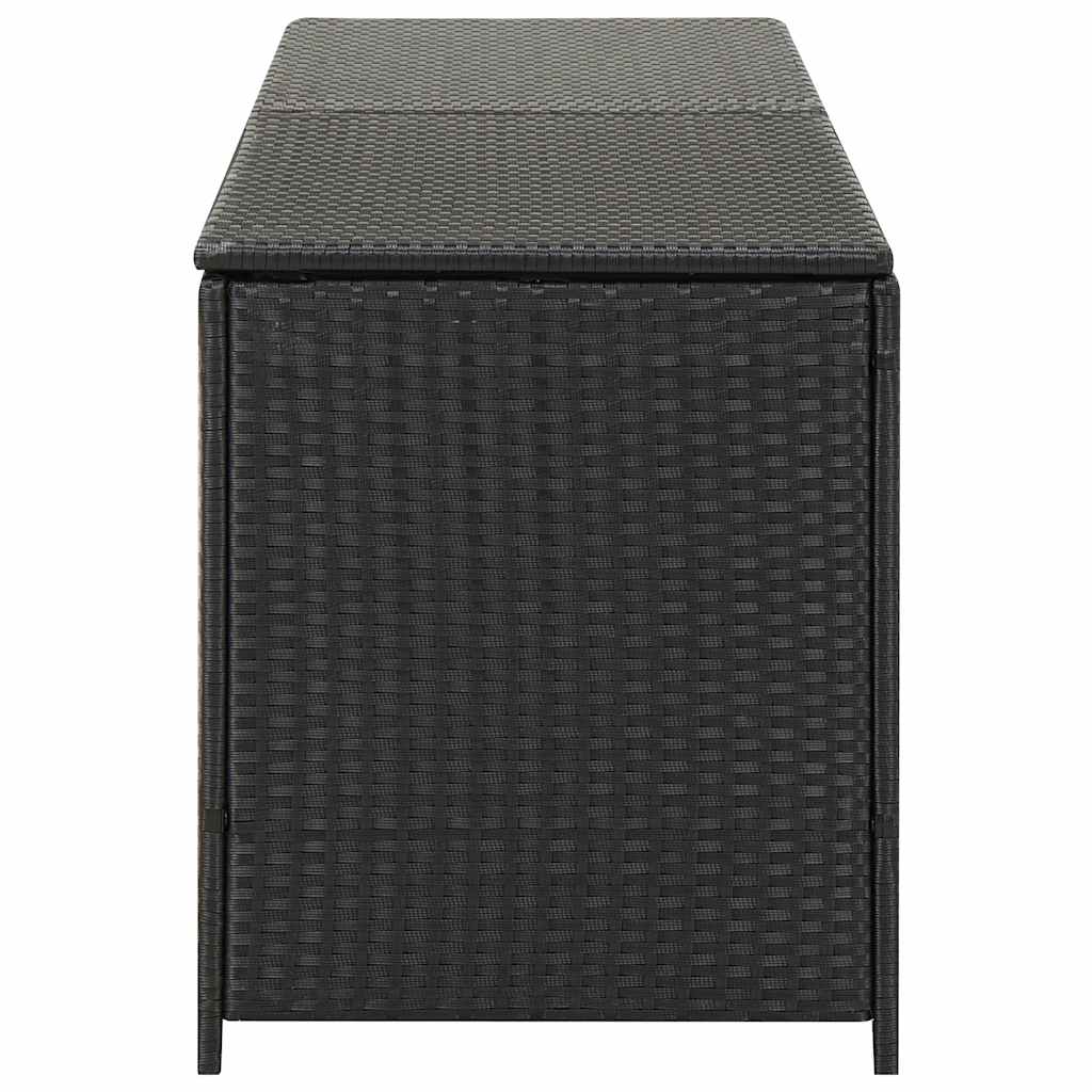 vidaXL Κουτί Αποθήκευσης Κήπου Μαύρο 200x50x60 εκ. από Συνθετικό Ρατάν