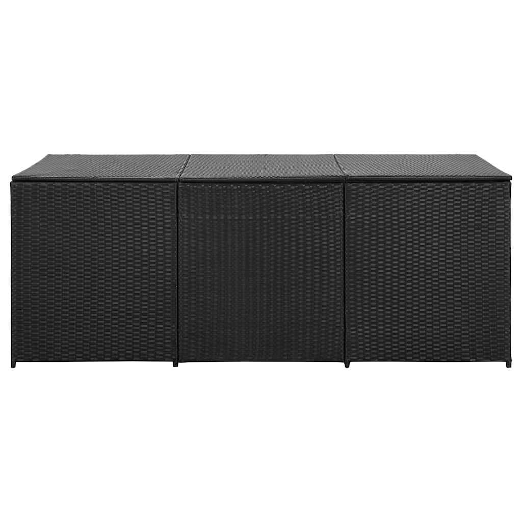 vidaXL Κουτί Αποθήκευσης Κήπου Μαύρο 180x90x70 εκ. από Συνθετικό Ρατάν
