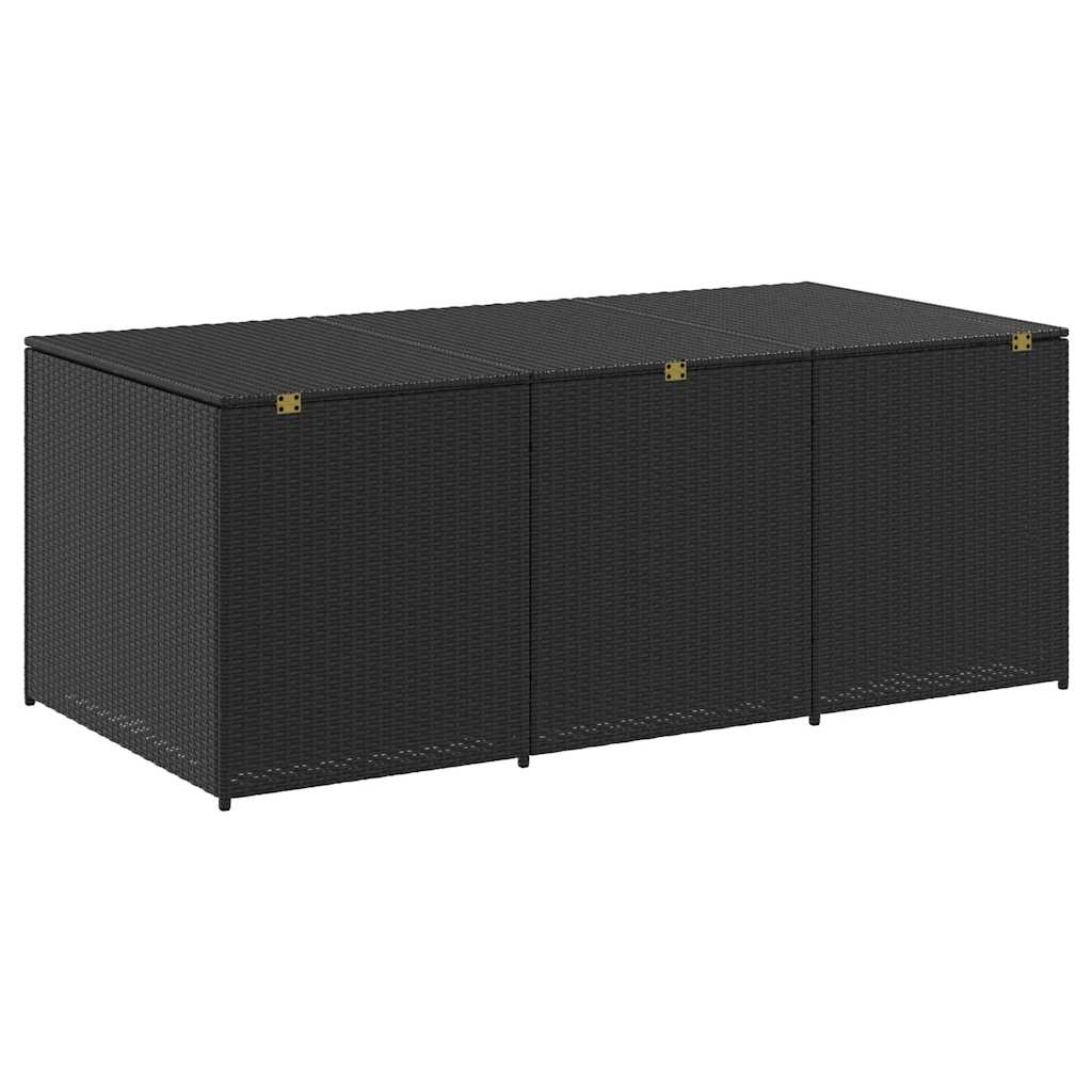 vidaXL Κουτί Αποθήκευσης Κήπου Μαύρο 180x90x70 εκ. από Συνθετικό Ρατάν