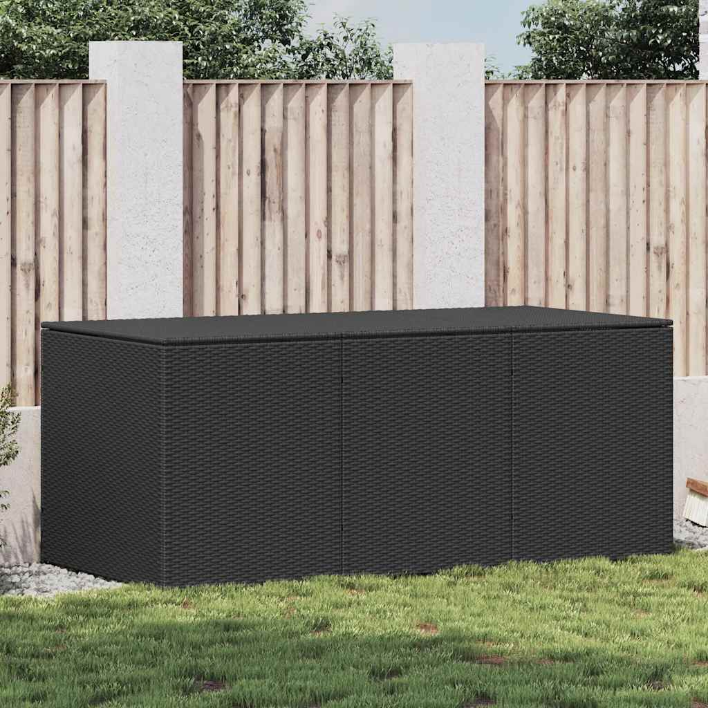 vidaXL Κουτί Αποθήκευσης Κήπου Μαύρο 180x90x70 εκ. από Συνθετικό Ρατάν