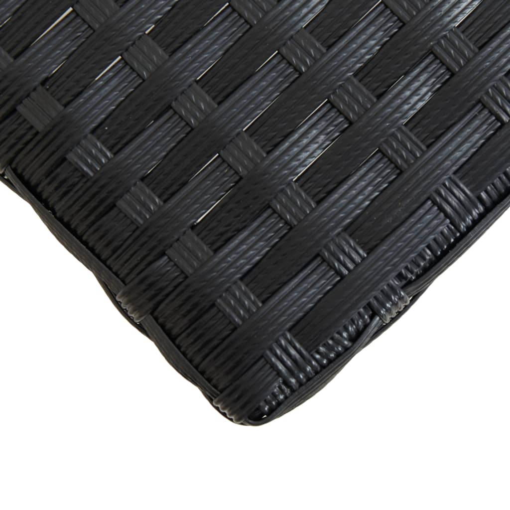 vidaXL Πάγκος Κήπου Μαύρος 120 εκ. Συνθετικό Ρατάν/Μασίφ Ξύλο Ακακίας