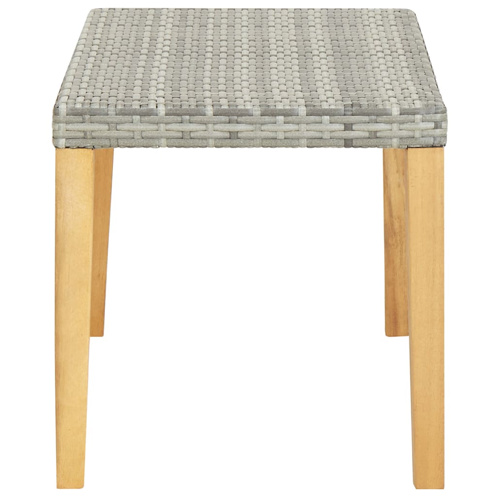 vidaXL Πάγκος Κήπου Γκρι 120 εκ. Συνθετικό Ρατάν/Μασίφ Ξύλο Ακακίας