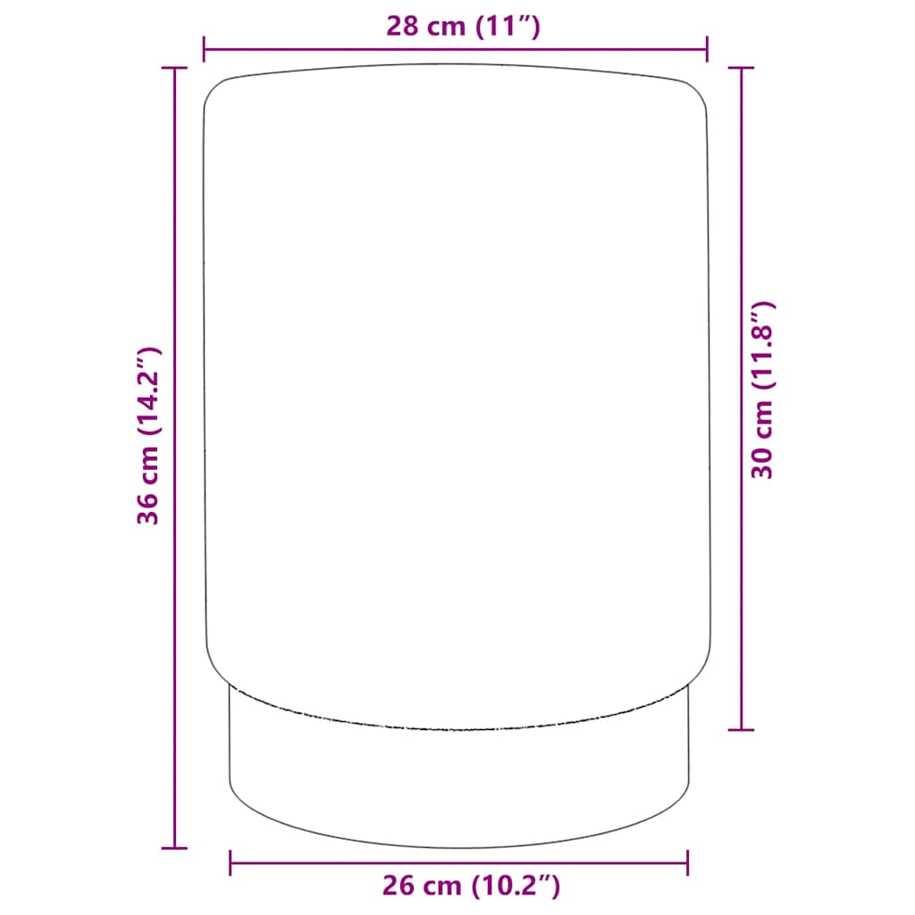 vidaXL Σκαμπό Σκούρο Γκρι / Χρυσό Βελούδινο 28 x 36 cm