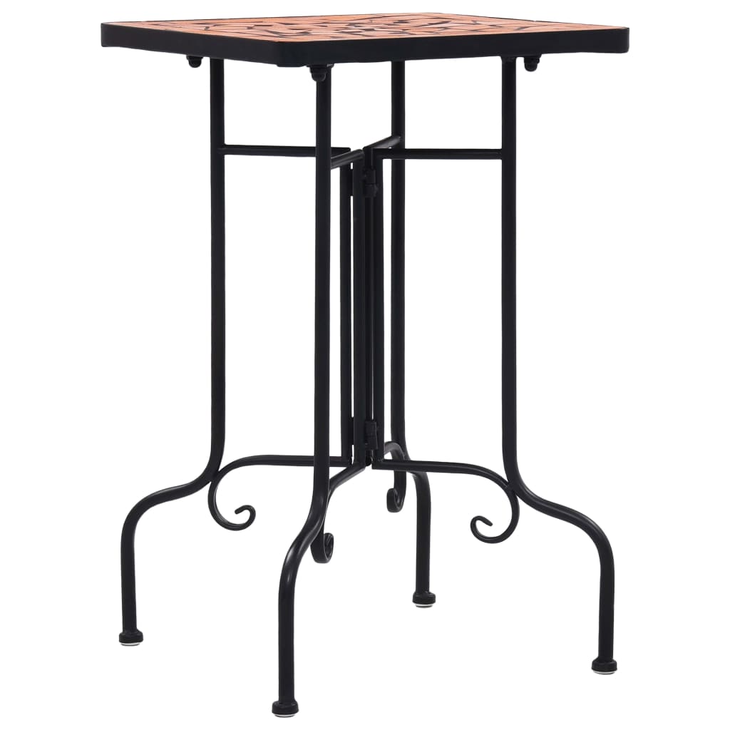 vidaXL Τραπεζάκι Βοηθητικό «Μωσαϊκό» Χρώμα Τερακότα Κεραμικό