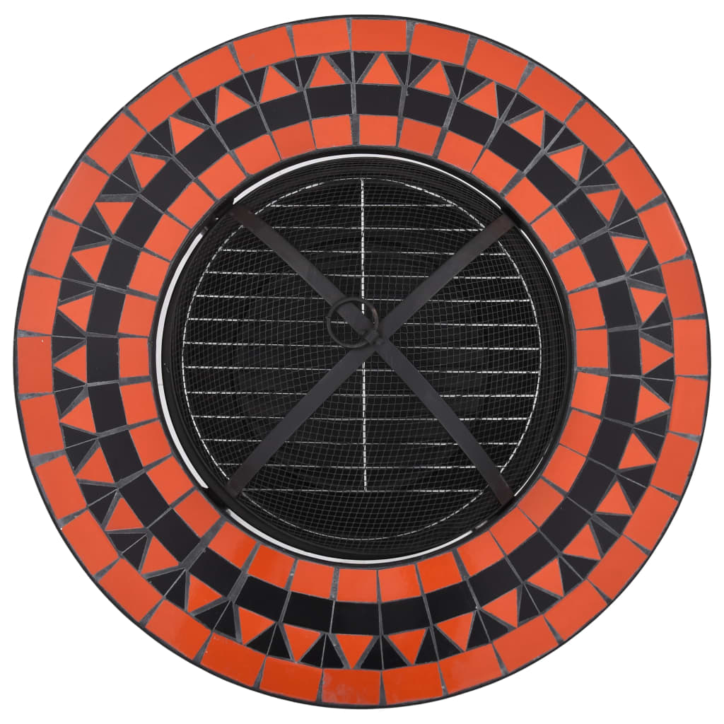 vidaXL Τζάκι Εξωτερικού Χώρου «Μωσαϊκό» Τερακότα/Λευκό 68 εκ. Κεραμικό