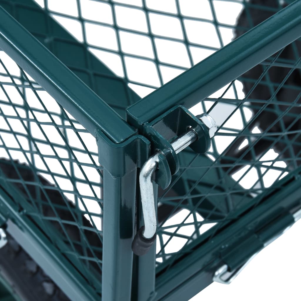 vidaXL Καρότσι Κήπου Ρυμουλκούμενο Πράσινο 350 κ.