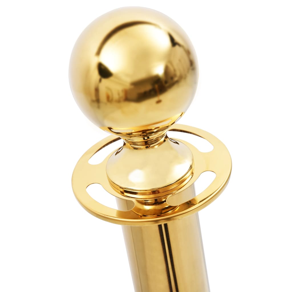 vidaXL Διαχωριστικά Κολονάκια VIP 3 τεμ. Χρυσά από Ανοξείδωτο Ατσάλι