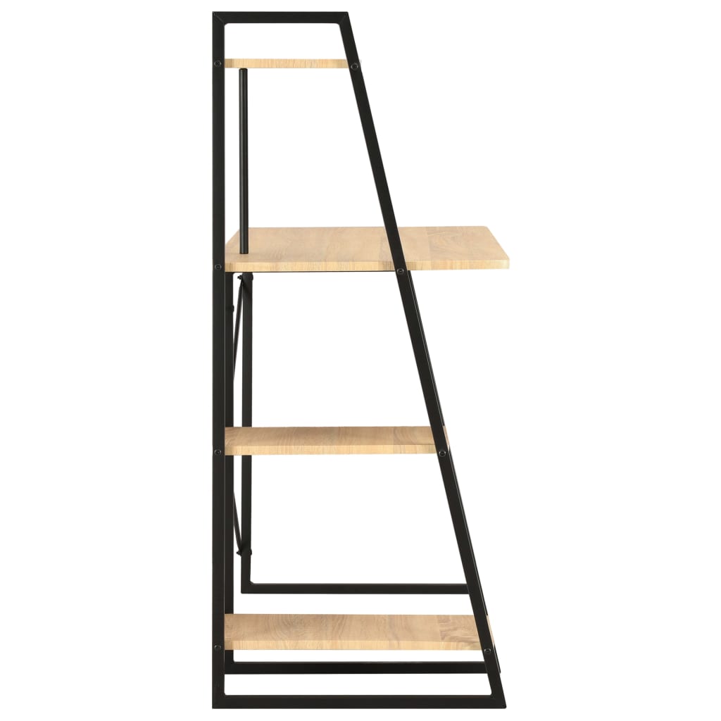 vidaXL Γραφείο με Ράφια Μαύρο / Χρώμα Δρυός 102 x 50 x 117 εκ.