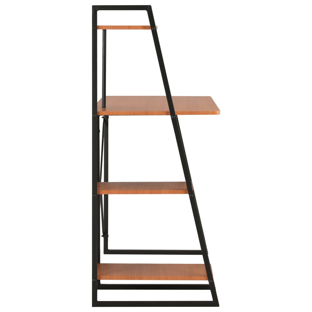 vidaXL Γραφείο με Ράφια Μαύρο / Καφέ 102 x 50 x 117 εκ.