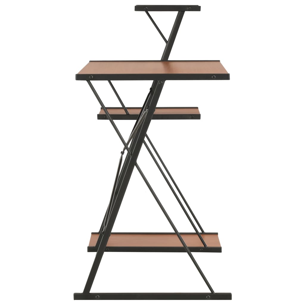 vidaXL Γραφείο με Ράφια Μαύρο / Καφέ 116 x 50 x 93 εκ.