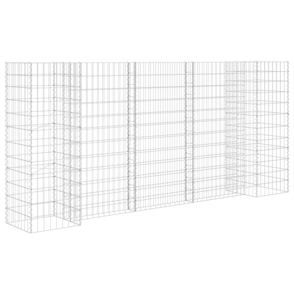 vidaXL Συρματοκιβώτιο Γλάστρα Σχήμα «Η» 260x40x120 εκ. Ατσάλινο Σύρμα