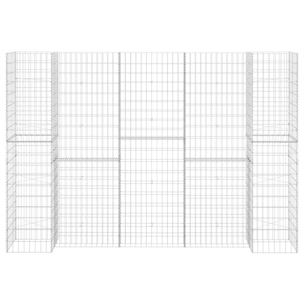 vidaXL Συρματοκιβώτιο Γλάστρα Σχήμα «Η» 260x40x180 εκ. Ατσάλινο Σύρμα