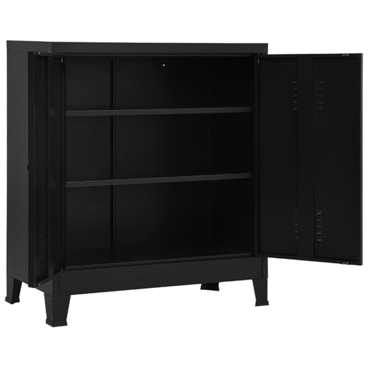 vidaXL Αρχειοθήκη Βιομηχανικού Στιλ Μαύρη 90 x 40 x 100 εκ. Ατσάλινη