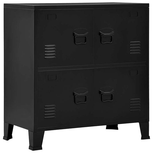 vidaXL Αρχειοθήκη Βιομηχανικού Στιλ Μαύρη 75 x 40 x 80 εκ. Ατσάλινη