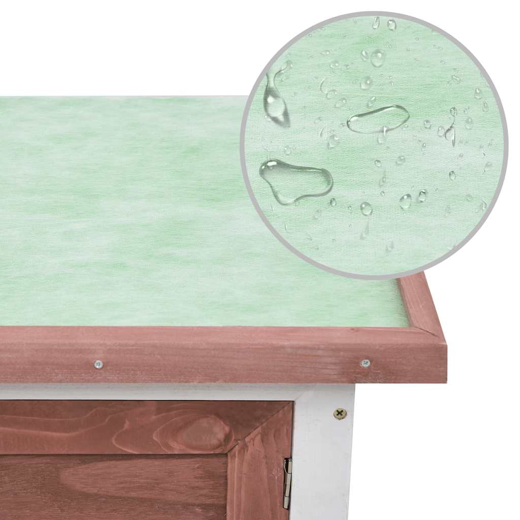 vidaXL Κλουβί Κουνελιών Εξωτερικού Χώρου με 1 Επίπεδο Καφέ Ξύλινο