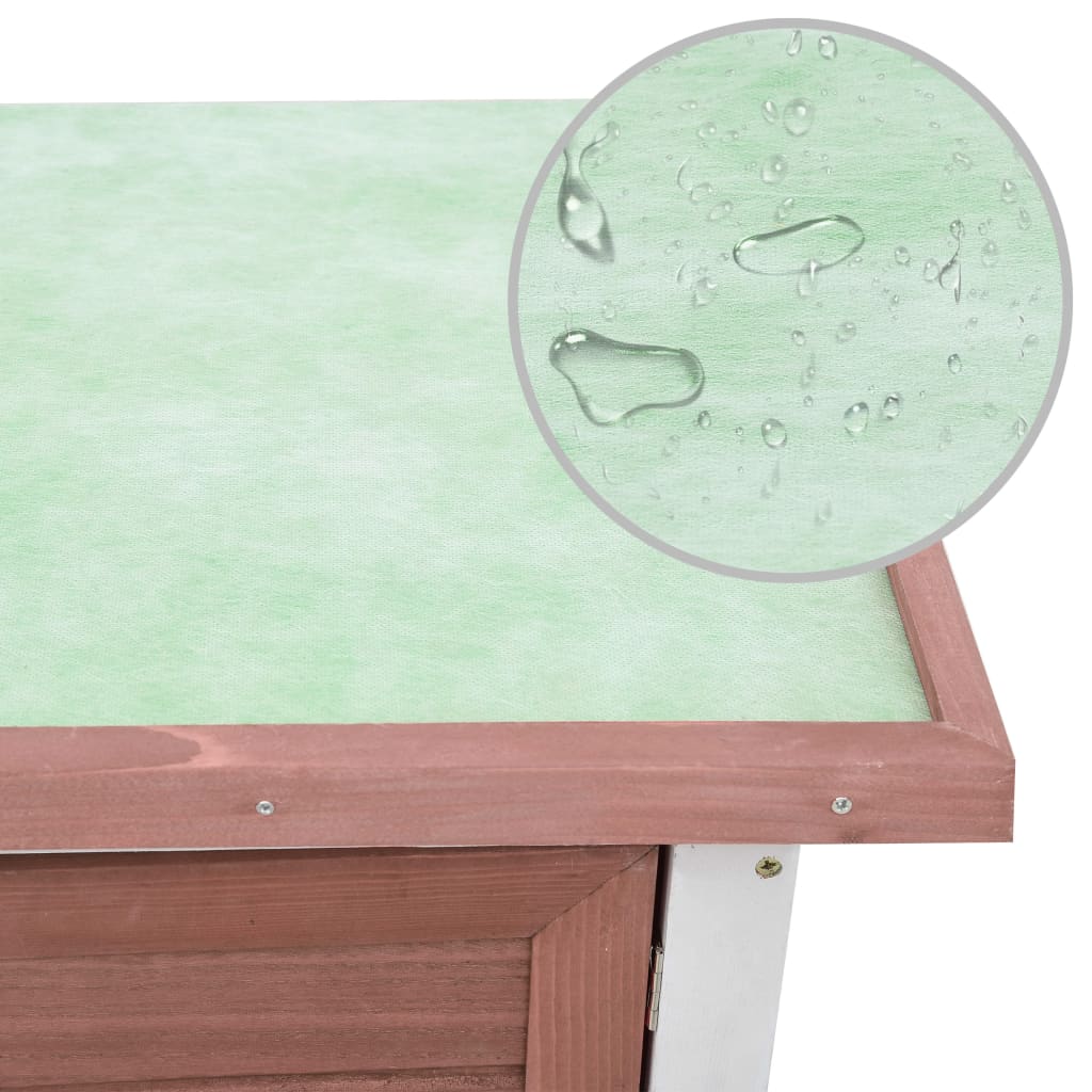 vidaXL Κλουβί Κουνελιών Εξωτερικού Χώρου με 1 Πόρτα Καφέ Ξύλινο