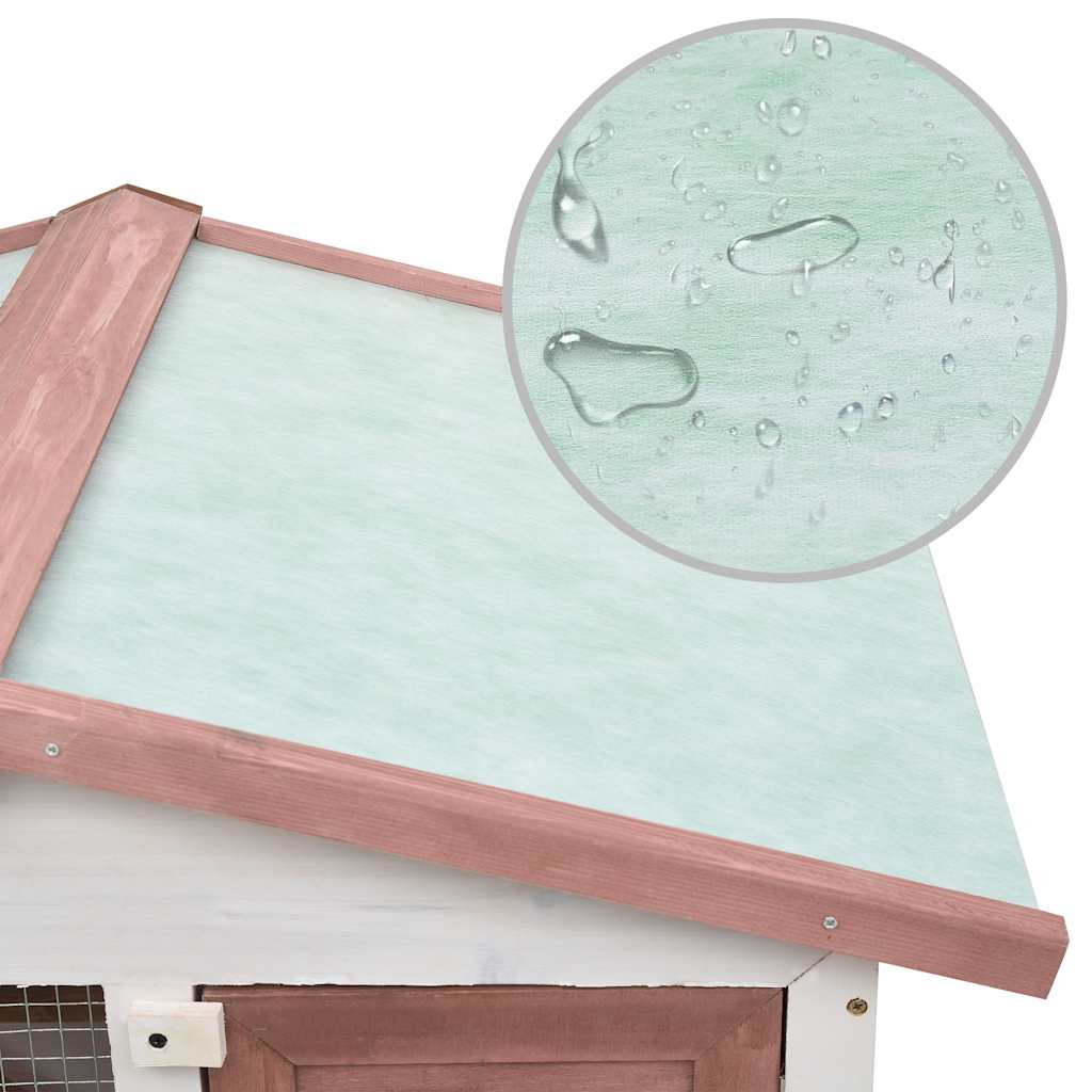 vidaXL Κλουβί Κουνελιών Εξωτερικού Χώρου με 3 Πόρτες Καφέ Ξύλινο