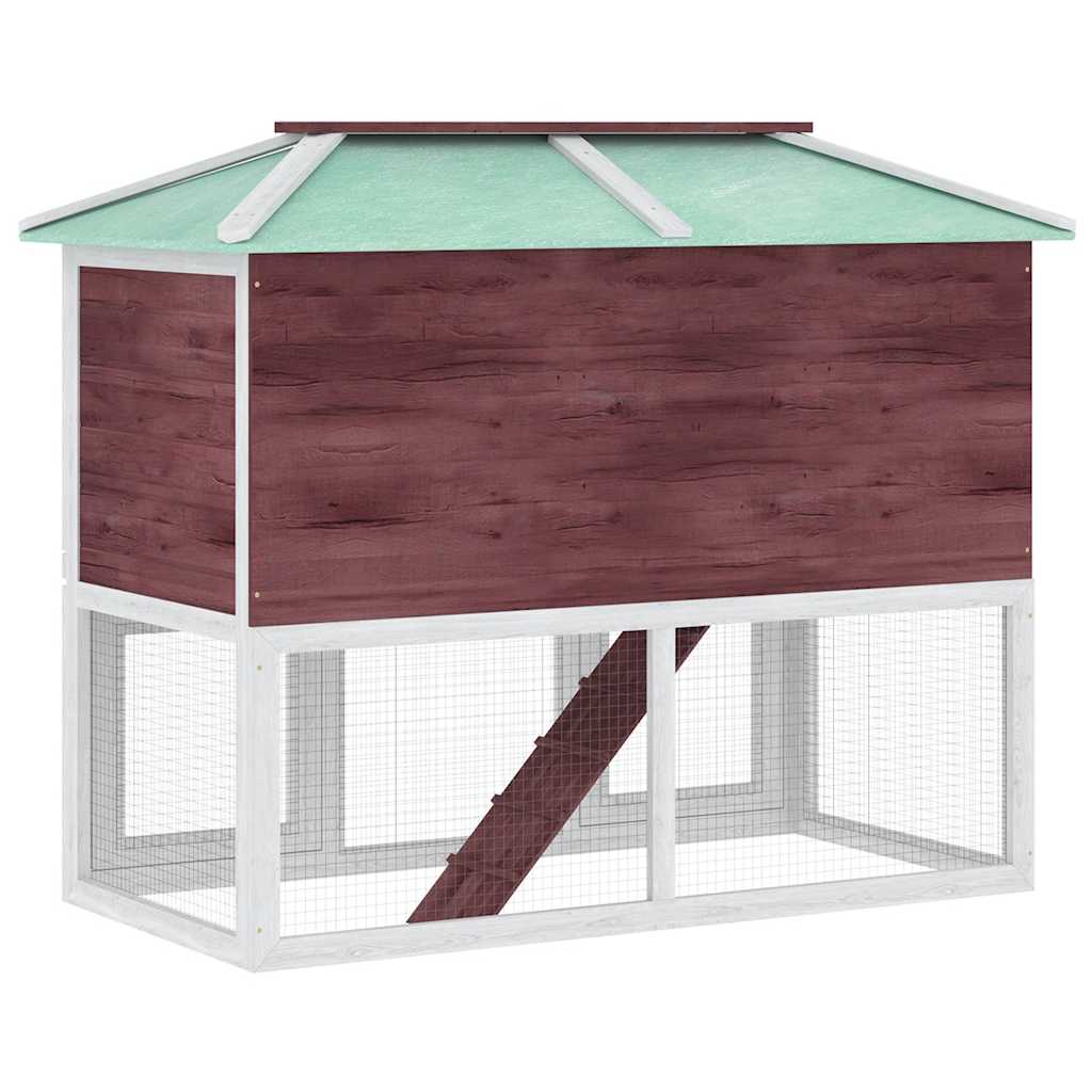 vidaXL Κλουβί Ζώων / Κουνελιών Δύο Ορόφων Καφέ Ξύλινο