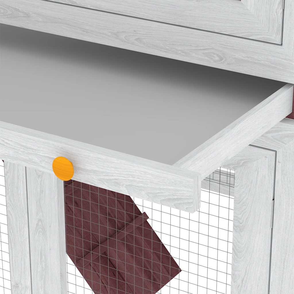 vidaXL Κλουβί Ζώων / Κουνελιών Δύο Ορόφων Καφέ Ξύλινο