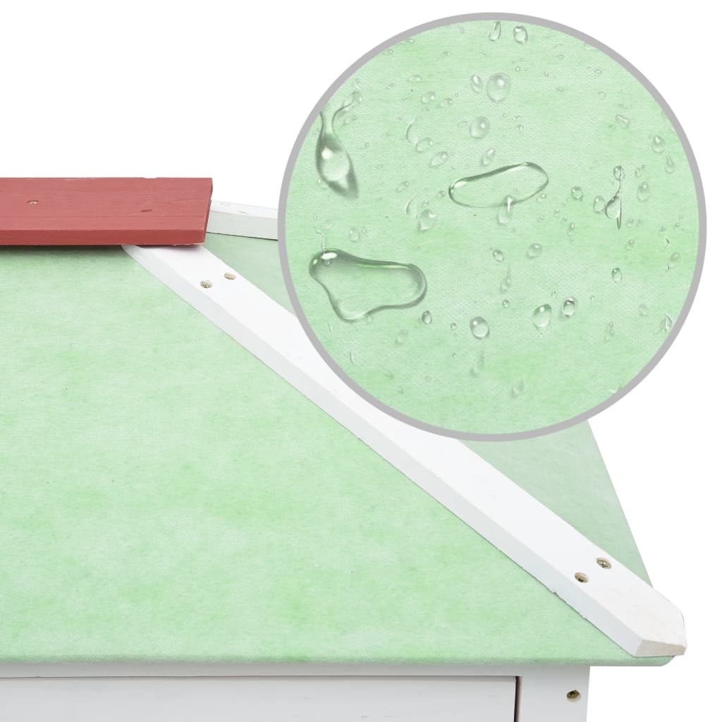 vidaXL Κλουβί Ζώων / Κουνελιών Δύο Ορόφων Κόκκινο Ξύλινο