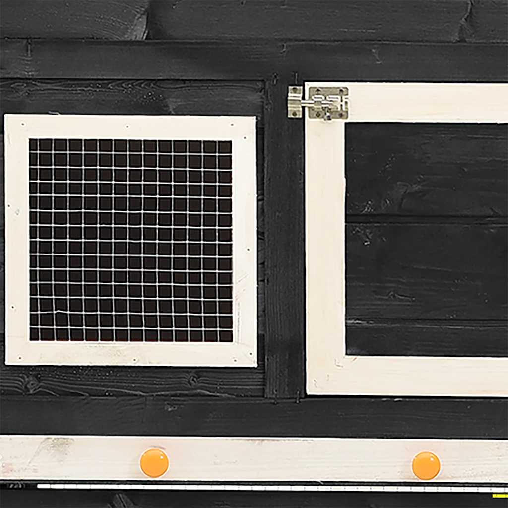 vidaXL Κλουβί Κουνελιών Γκρι/Λευκό 140x63x120 εκ. Μασίφ Ξύλο Ελάτης