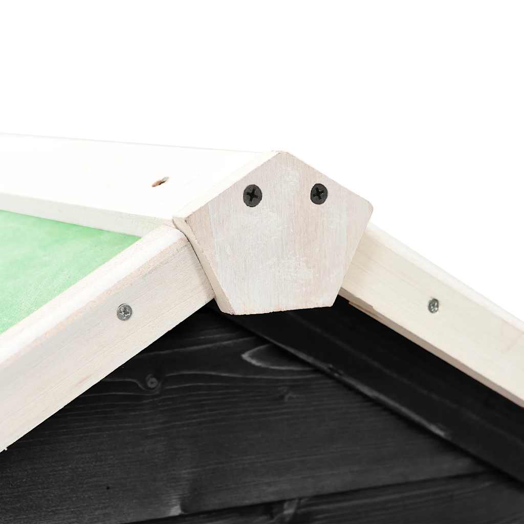 vidaXL Κλουβί Κουνελιών Γκρι/Λευκό 140x63x120 εκ. Μασίφ Ξύλο Ελάτης