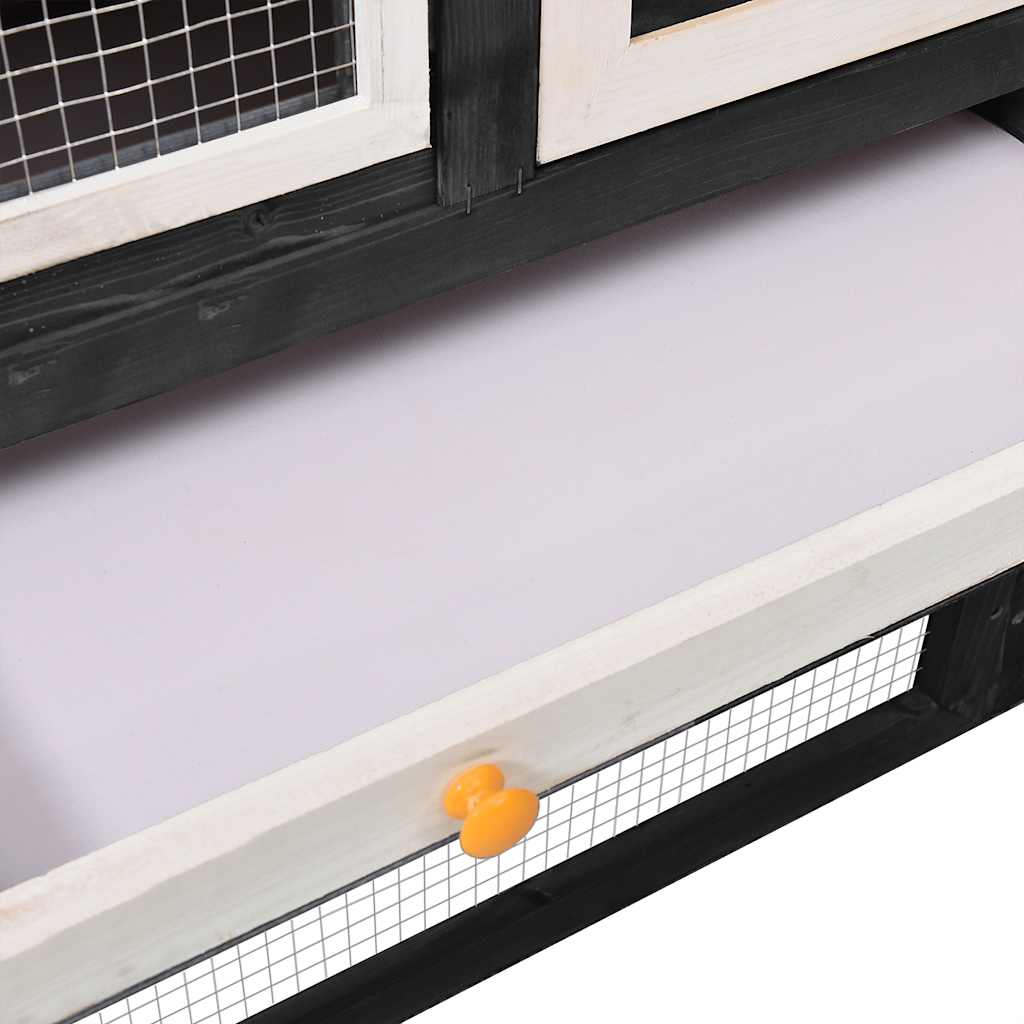 vidaXL Κλουβί Κουνελιών Γκρι/Λευκό 140x63x120 εκ. Μασίφ Ξύλο Ελάτης