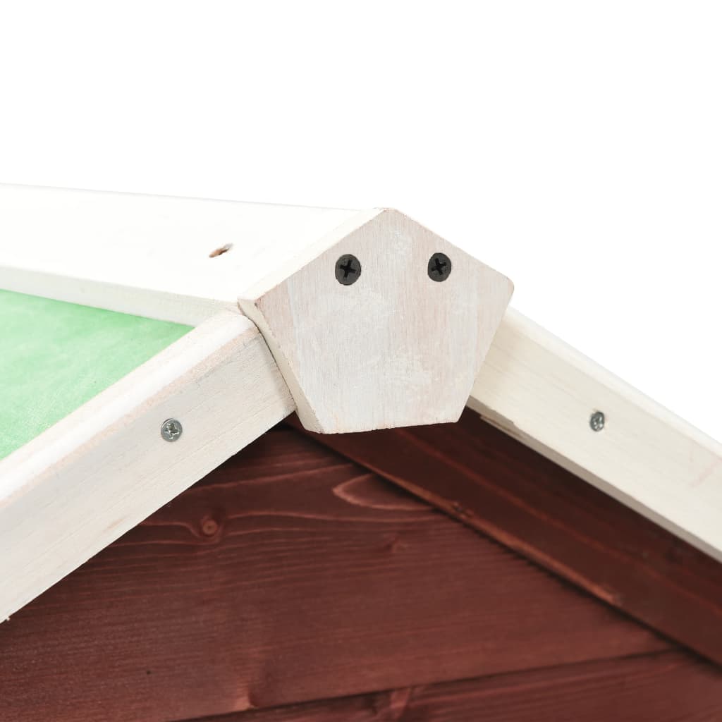 vidaXL Κλουβί Κουνελιών Μόκα/Λευκό 140x63x120 εκ. Μασίφ Ξύλο Ελάτης