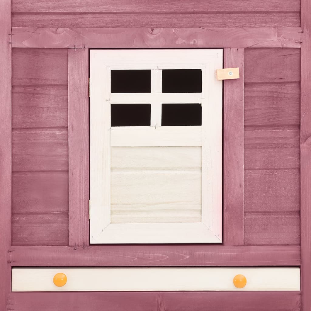 vidaXL Κλουβί Κουνελιών Εξωτ. Χώρου με Προαύλιο Μόκα/Λευκό Ξύλο Ελάτης