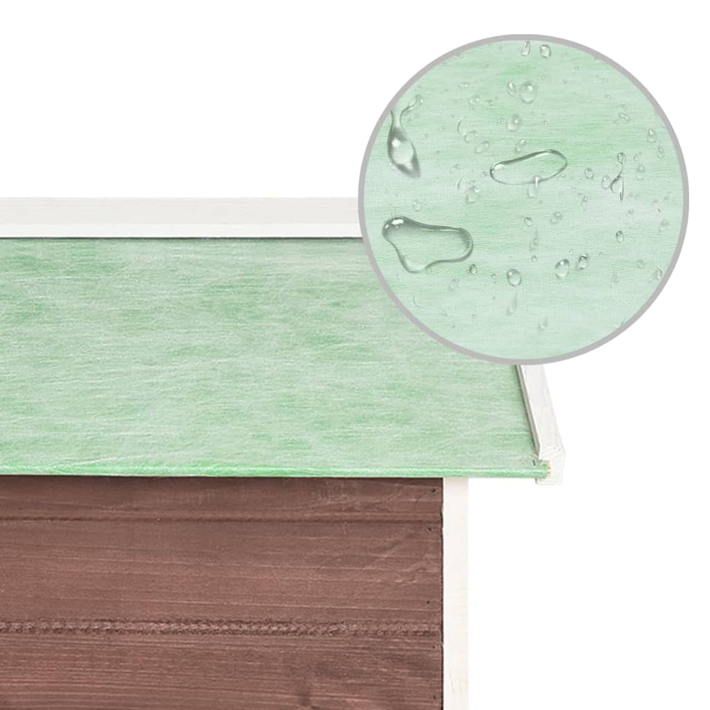 vidaXL Στέγαστρο για Ρομποτικό Χλοοκοπτ. Μόκα/Λευκό 72x87x50 εκ. Ελάτη