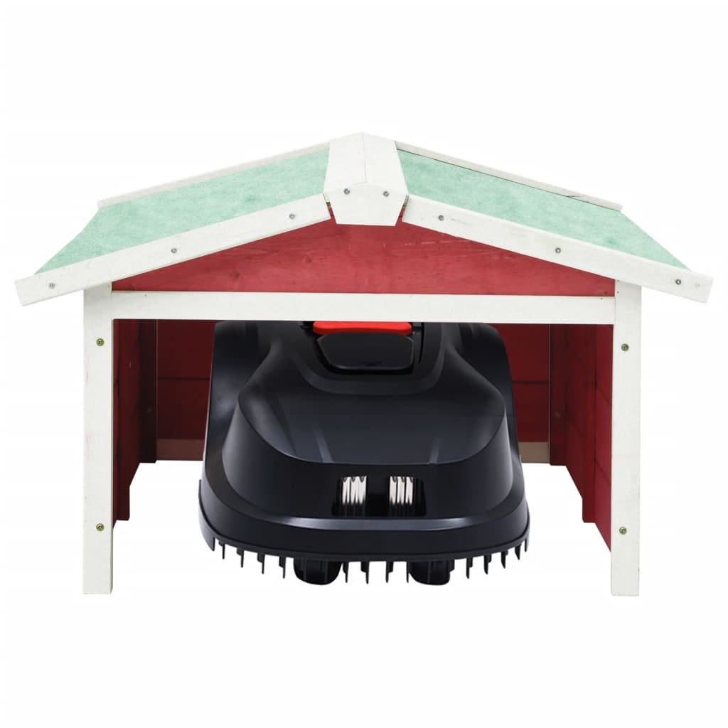 vidaXL Στέγαστρο για Ρομπ. Χλοοκοπτικό Κόκκινο/Λευκό 72x87x50 εκ Ελάτη