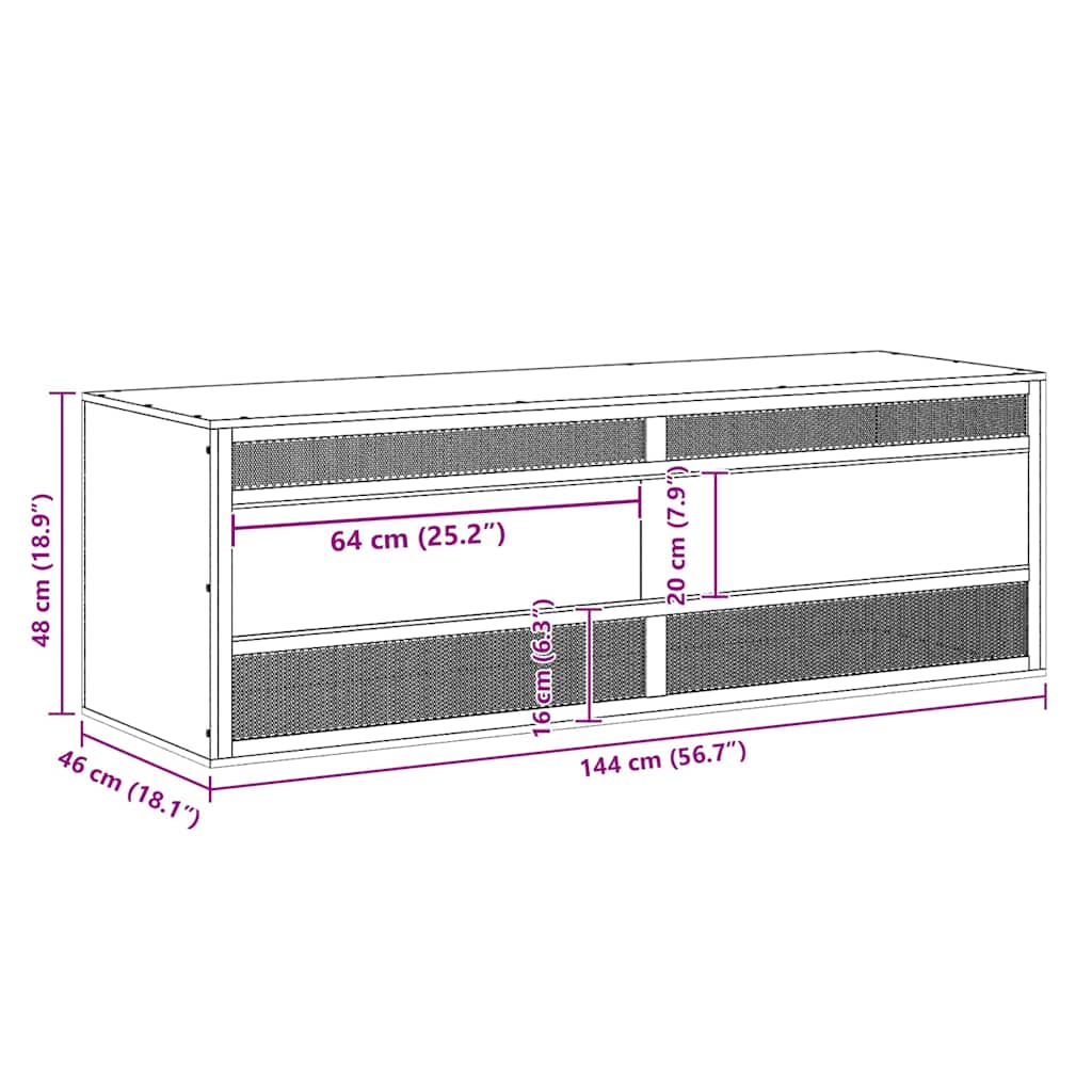 vidaXL Ενυδρείο Ερπετών 144 x 46 x 48 εκ. από Επεξεργασμένο Ξύλο